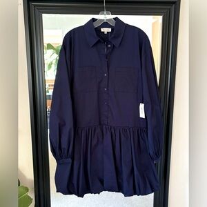 MILA MAE Navy Blue Long Sleeve Dress